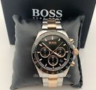 HUGO BOSS HB 1513757 Hero Sports Lux Gold & Silver Band Black Dial Men's Watch