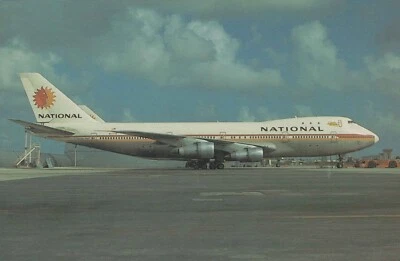 NATIONAL AIRLINES BOEING 747-135 AIRCRAFT POSTCARD AIRLINE AIRPLANE AIRLINER  - Image 1 of 2
