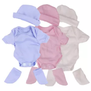 3-in-1 Clothes Romper+Socks+Hat Set for 10-11inch Reborn Baby Doll Accessories - Picture 1 of 20