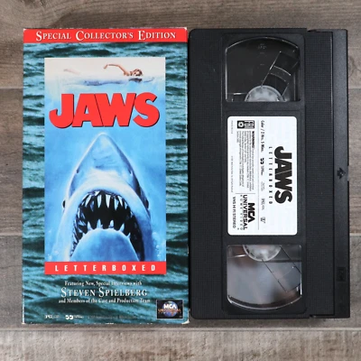 Jaws (1995-VHS) Letterboxed Special Collector's Edition- Shark Horror Movie - Image 1 of 4