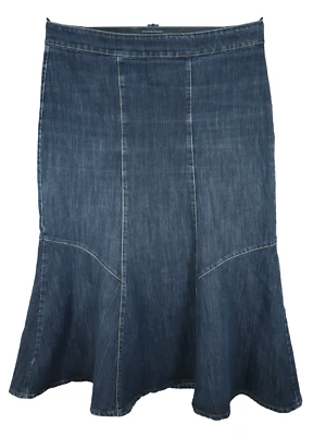 ASHLEY STEWART Women's Stretch Cotton Denim A-Line Maxi Skirt Dark Wash Blue 16 - Image 1 of 4