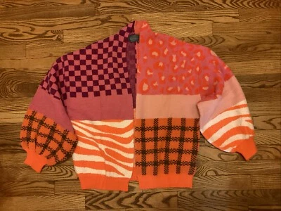 Suéter ANTHROPOLOGIE Cadigan Multi Patrón Mezcla de Lana De Gran Tamaño - Wo’s Talla Única Foto 1 de 4