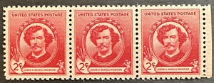 US 1940 Scott # 885 - Strip of 3 - James A. Whistler - MNH OG American Artist - Picture 1 of 2