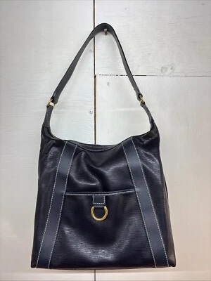 Bolso Lancel Paris Bolso Azul Oscuro Azul Marino Cuero Vintage Cartera CV JD Foto 1 de 4