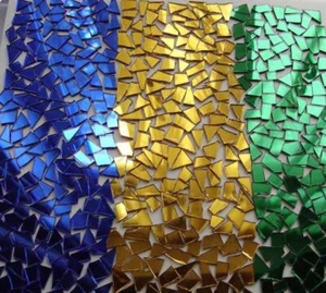 110Pieces, Off cuts Mirror glass. 1.8 mm Thick 21 different colour Art&Craft - Picture 1 of 33