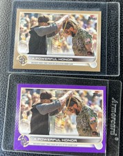 2022 Topps Series 2 Purple & Base #648 "A Powerful Honor-Machado & Tatis Jr."