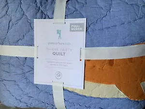 POTTERY BARN KIDS Shark Party Full/Queen Quilt Blue NWT - Picture 1 of 3