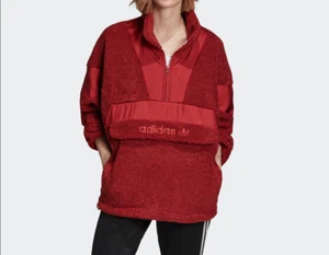 Adidas Originals Sherpa Half Zip Pullover Polar Fleece Women Jacket Red EC0755 - Picture 1 of 7