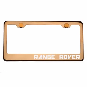 Rose Gold Chrome License Plate Frame RANGE ROVER Laser Etched Metal Screw Cap - Picture 1 of 8