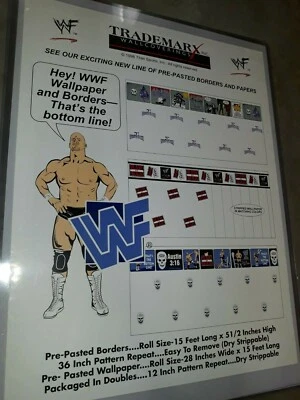 Póster publicitario de papel tapiz WWF Stone Cold Steve Austin Trademarx 1998 de colección MUY RARO Foto 1 de 4