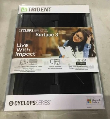 Trident Cyclops Series Case for Microsoft Surface 3, White or Black - Image 1 of 2