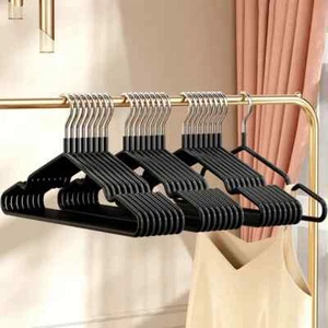 10Pcs Non-Slip Coated Metal Suit Coat Hangers Heavy Duty Clothes Hangers Metal S - Picture 1 of 18