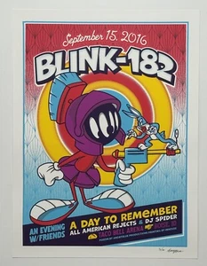 Blink 182 All American Reject Poster Boise ID 2016 Silkscreen Official S/N X/100 - Picture 1 of 11