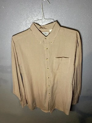 L.L. Camisa informal de vestir de manga larga Bean para hombre talla L color tostado regular/a rayas a cuadros Foto 1 de 4