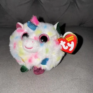 OFFICIAL TY BEANIE BALLS COLLECTION HARMONIE UNICORN SOFT TOY 3.5" 42512 - Picture 1 of 5