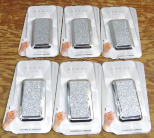 Handl Stick Phone Grip & Stand Silver Glitter LOT of 6.