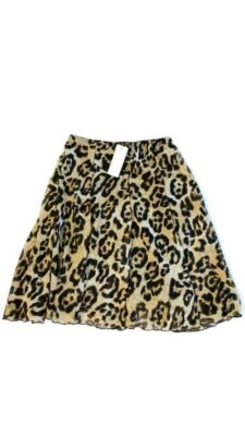 Falda para mujer Laura Petites marrón y negra con estampado de leopardo cintura alta talla S nueva con etiquetas Foto 1 de 4