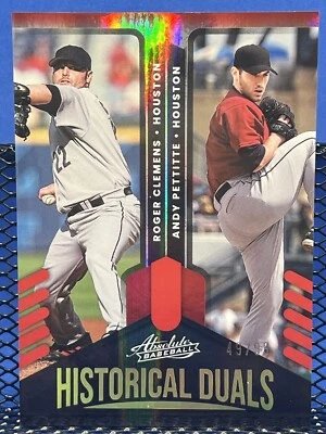 2022 Panini Absolute ROGER CLEMENS ANDY PETTITTE Historical Duals 49/99 Astros - Image 1 of 2