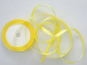 Ribbon 1/4 " 6mm 5 Yards Mid Yellow Satin Craft Embroidery Scrapbook 4.5782 Mtr - Picture 1 of 3