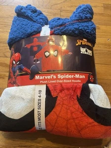 Disney's Spider-Man WAY BIG HOODIE Kids' Plush Lined Over One Size Fit Most 4-10 - Picture 1 of 4