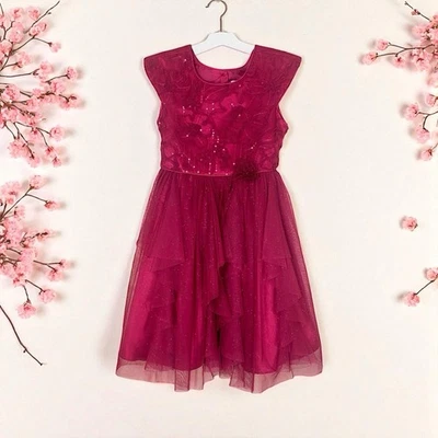 Vestido Jona Michelle Rojo Lentejuelas Brillo Fiesta/Picturos de Papá Noel/Año Nuevo 6 Foto 1 de 4