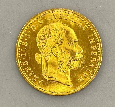 Moeda de ouro austríaca 1915 1 ducat .1107AGW BU L23504 - Imagem 1 de 4