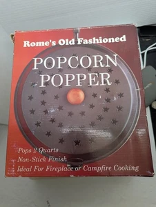 ROMES ORIGINAL POPCORN POPPER FOR CAMPFIRE & FIREPLACE COOKING - POPS 2 QUARTS! - Picture 1 of 3