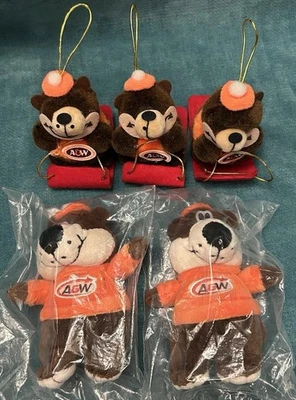 Винтажный комплект рождественских саней с медведями A&W Rooty The Great Root Bear лот из 5 - Изображение 1 из 4
