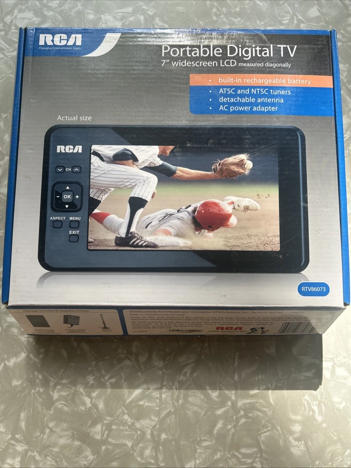 New In Box RCA RTV86073 Portable 7" Widescreen LCD Tested Fast Free Shipping - Image 1 of 4