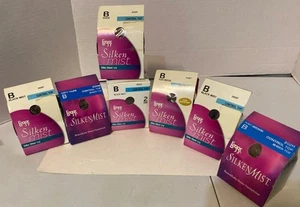New Lot of 7 Leggs Silken Mist Sheer Pantyhose Lot Of 8 Size B Nude Black Mist - Picture 1 of 8