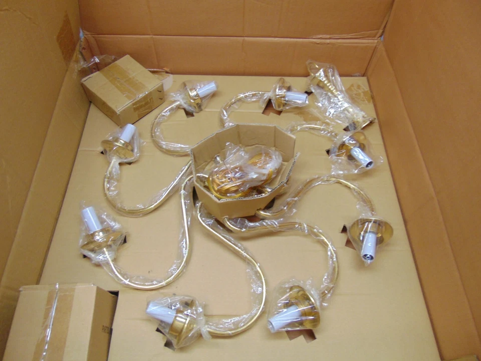 Thomas освещение переходный колониальный 8 света люстра латунная отделка M-2209-1 - Изображение 1 из 4