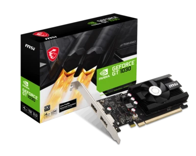 MSI GeForce GT 1030 4GD4 LP OC G103044PC 4GB DDR4 PCI Express 3.0 Graphics card - Image 1 of 4