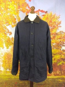 Lands' End blue 100% cotton nylon lined long Jacket. UK men's size XL - Picture 1 of 10