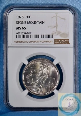 1925 Stone Mountain Commemorative 50c NGC MS 65 - Lustrous Vibrant Earth Tones!! - Image 1 of 4