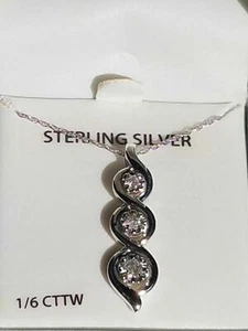 Sterling Silver and diamond pendant 18" necklace Blow out price! - Picture 1 of 7