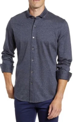 💫Bugatchi Regular Fit Knit Button Down Midnight Shirt 💫 - Image 1 of 4