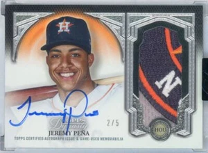 Parche con logotipo premium Topps Dynasty Jeremy Pena 2023 automático/5 #DAP-JP5 4 COLORES - Imagen 1 de 2