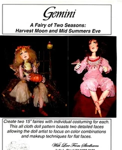Gemini Fairie Cloth Artist Dolls Craft Pattern by Judy L. Skeel - Picture 1 of 1