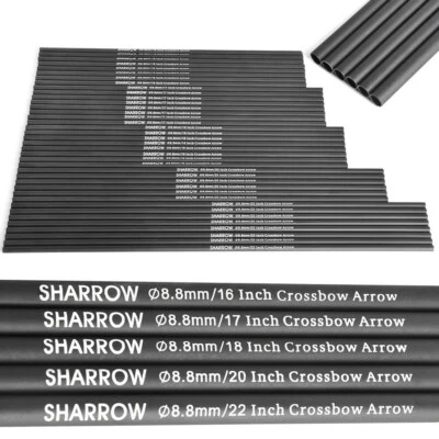 MILAEM Crossbow Carbon Arrows Shaft 16" 17" 18" 20" 21'' 22" Archery Bow Hunting DIY