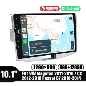 8+128GB for VW Passat B7 CC 10.1" Android 12 Plug and Play Car Stereo Multimedia - Picture 1 of 15