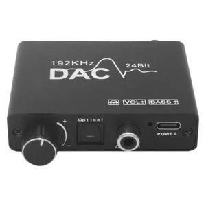 192khz Dac Digital To Analog Audio Converter With Bass Volume Control 3.5mm Jack - Picture 1 of 5