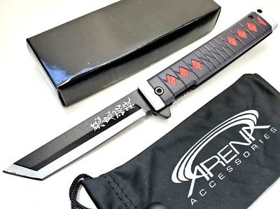 Navaja de Bolsillo Anime Japonesa Samurai Katana Hoja Punta EDC Asistida por Resorte Foto 1 de 4