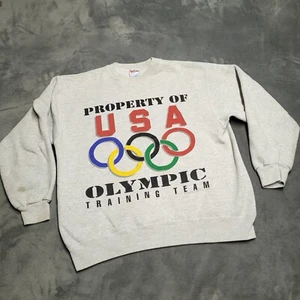 Sudadera De Colección Años 90 Equipo de Entrenamiento Olímpico Cuello Redondo Logo Grande Años 90 Mangas Manchadas - Imagen 1 de 8