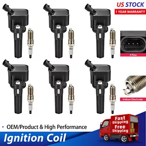 UF497 6Pcs Ignition Coil and Spark Plug For 2007-2012 Chevrolet Colorado 3.7L - Picture 1 of 8
