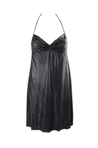 Parallel Silver Metallic Halter Dress L - Picture 1 of 3