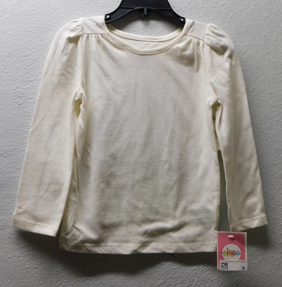 Camisa de manga larga Circo para niña pequeña 3T, crema almendra Foto 1 de 1