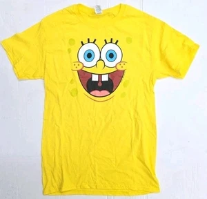 Fruit Of The Loom Small SpongeBob Face Yellow Graphic Short Sleeve T-Shirt - Picture 1 of 3