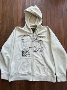 Vintage Y2K Old Navy Heavyweight Zip Up Hoodie Cream XL - Picture 1 of 6