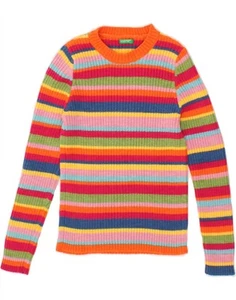 Suéter Jersey BENETTON Niñas Cuello Barco 3-4 Años Multicolor Rayas AL10 - Imagen 1 de 3