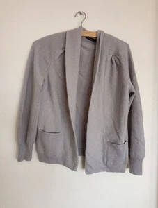 Marks And Spencer Cashmere Putty Grey Cardigan Size 16 - Picture 1 of 11